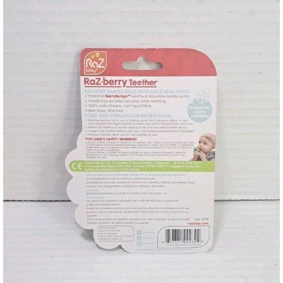 RaZbaby RaZberry Silicone Teether Pacifier Raz Baby Berry Teething BPA Free 3m+ - Picture 5 of 5